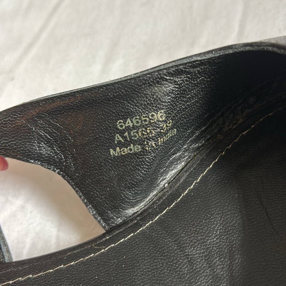 Boden sling back square toe mules with gold horsebit hardware - Picture 7 of 8